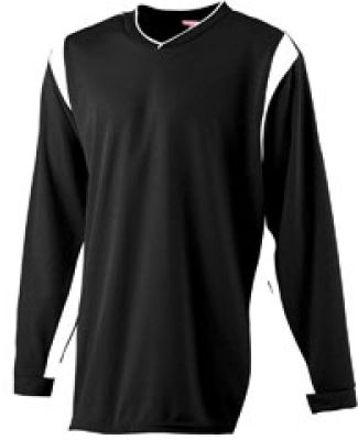 Augusta Sportswear 4600 Wicking Long Sleeve Warm Up Shirt Black/ White