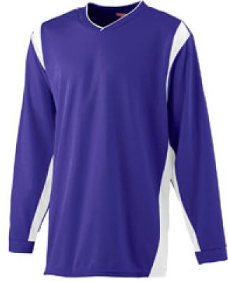 Augusta Sportswear 4600 Wicking Long Sleeve Warm Up Shirt Purple/ White