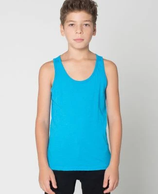 American Apparel BB208W Youth Poly-Cotton Tank Neon Heather Blue