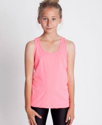 American Apparel BB208W Youth Poly-Cotton Tank Neon Heather Pink