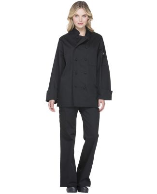 Dickies DC43 Unisex Classic Knot Button Chef Coat BLACK