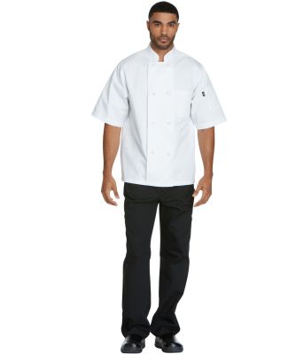 Dickies DC48 Unisex Classic Knot Button Short Sleeve Chef Coat WHITE
