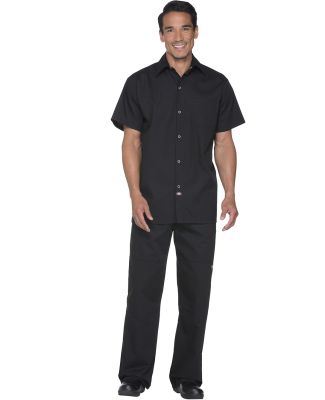 Dickies DC60 Unisex Poplin Short Sleeve Cook Shirt BLACK