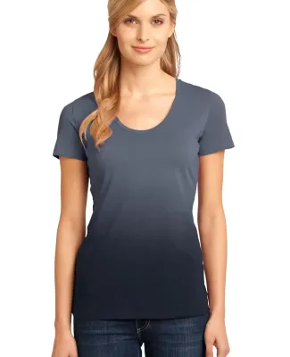 DM4310 District Made Ladies Dip Dye Rounded Deep V-Neck Tee