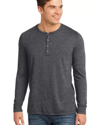 DT1401 District® - Young Mens Gravel 50/50 Long Sleeve Henley Tee