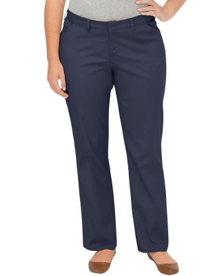 Dickies Workwear FPW441 Ladies' Premium Plus-Size Curvy Fit Straight-Leg Flat Front Pant DARK NAVY