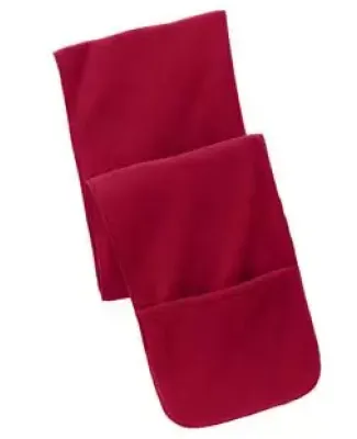 Port Authority FS06    Extra Long Fleece Scarf with Pockets Red