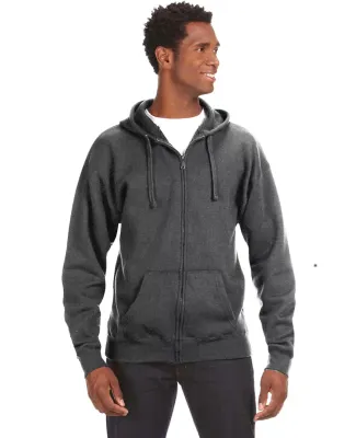 J. America - Premium Full-Zip Hooded Sweatshirt - 8821 Charcoal Heather