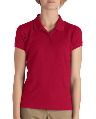 Dickies Workwear KS3952 Girl's  Short-Sleeve Pique Polo ENGLISH RED