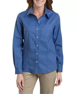Dickies FL254 Ladies' Long-Sleeve Stretch Oxford Shirt FRENCH BLUE