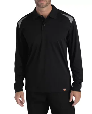 Dickies Workwear LL606 Men's Long-Sleeve Performance Polo BLACK/ SMOKE