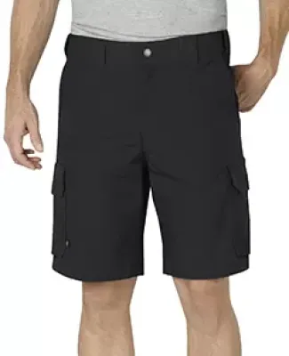 Dickies Workwear LR704 Unisex Tactical 10 Relaxed Fit Stretch Ripstop Cargo Short BLACK _42