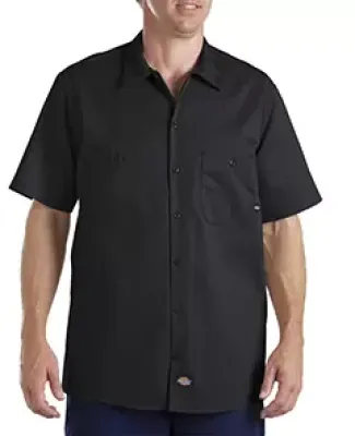 Dickies Workwear LS307 6 oz. Industrial Short-Sleeve Cotton Work Shirt BLACK