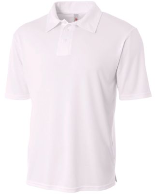 N3261 A4 Drop Ship Men's Solid Interlock Polo Shirt WHITE