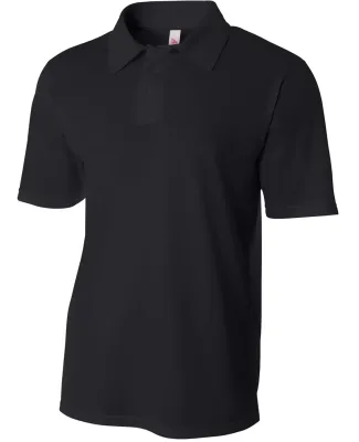 N3262 A4 Drop Ship Men's Textured Polo Shirt BLACK