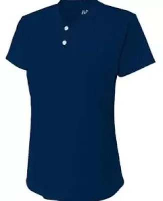 NG3143 A4 Drop Ship Girl's Tek 2-Button Henley Shirt NAVY