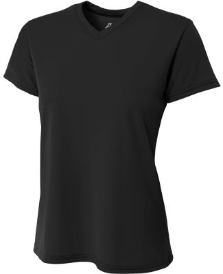 A4 Apparel NW3234 Ladies' Marathon Performance V-Neck T-Shirt BLACK