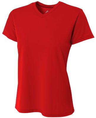 A4 Apparel NW3234 Ladies' Marathon Performance V-Neck T-Shirt SCARLET RED