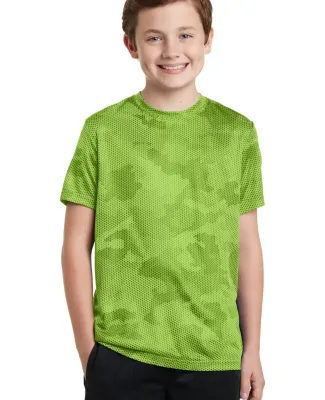 YST370 Sport-Tek® Youth CamoHex Tee Lime Shock