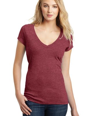 DT6502 District Juniors Very Important Tee Deep V  in Hthrd red