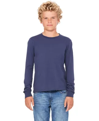 BELLA+CANVAS 3501Y Youth Long-Sleeve T-Shirt NAVY