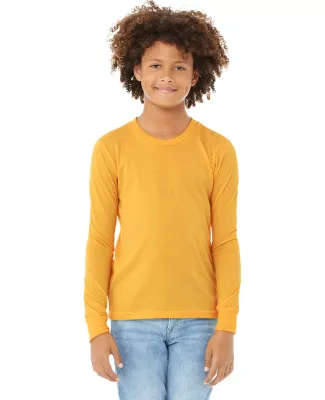 BELLA+CANVAS 3501Y Youth Long-Sleeve T-Shirt HTHR YLLOW GOLD