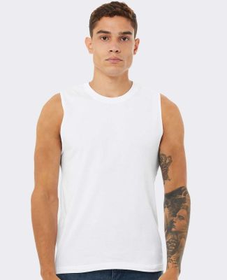 BELLA+CANVAS 3483 Mens Jersey Muscle Tank in White