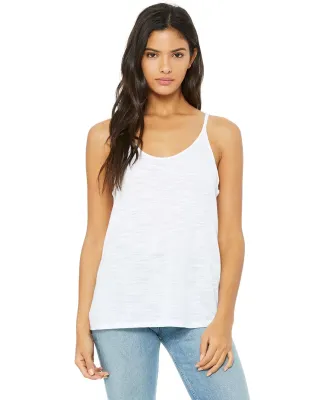 BELLA 8838 Womens Flowy Tank Top in White slub