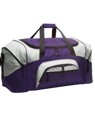 BG99 Port & Company® - Colorblock Sport Duffel in Purple/grey