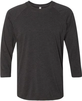 Next Level 6051 Unisex Tri-Blend 3/4 Sleeve Raglan in Vintage black/vintage black