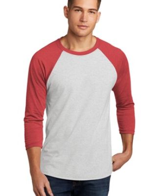 Next Level 6051 Unisex Tri-Blend 3/4 Sleeve Raglan in Vintage red/heather white