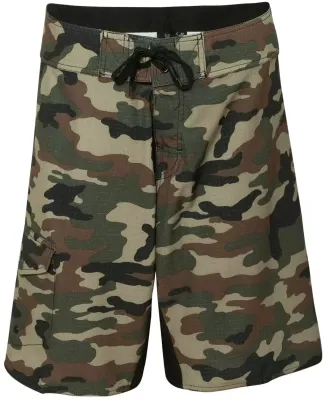 Burnside B9371 Camo-Diamond Dobby Board Short Green Camo