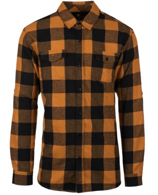 Burnside B8210 Yarn-Dyed Long Sleeve Flannel Tobacco/ Black Buffalo