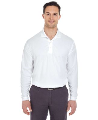 8210LS UltraClub® Adult Cool & Dry Long-Sleeve Me in White