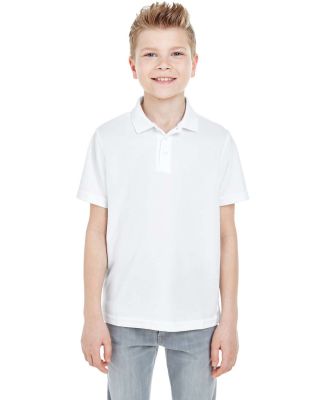8210Y UltraClub® Youth Cool & Dry Mesh Piqué Pol in White
