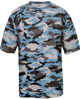 2181 Badger - Youth Camo Short Sleeve T-Shirt Columbia Blue