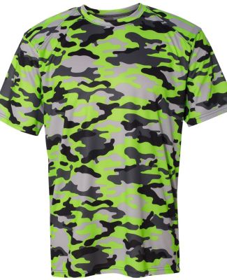 4181 Badger  Camo Short Sleeve T-Shirt in Lime