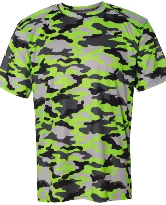 4181 Badger  Camo Short Sleeve T-Shirt Lime