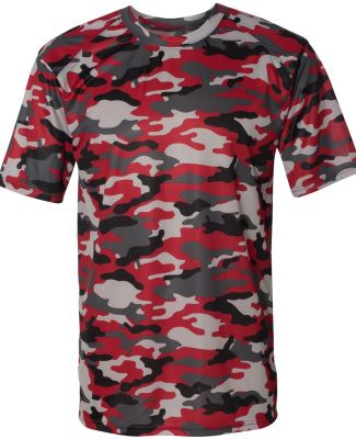 4181 Badger  Camo Short Sleeve T-Shirt in Red