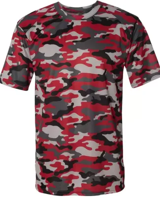 4181 Badger  Camo Short Sleeve T-Shirt Red