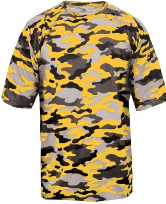 4181 Badger  Camo Short Sleeve T-Shirt in Gold