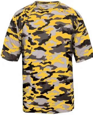 4181 Badger  Camo Short Sleeve T-Shirt Gold