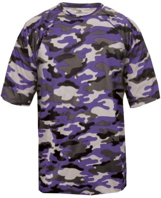 4181 Badger  Camo Short Sleeve T-Shirt in Purple