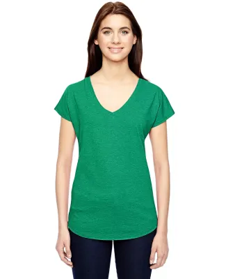 6750VL Anvil - Ladies' Triblend V-Neck T-Shirt  in Heather green