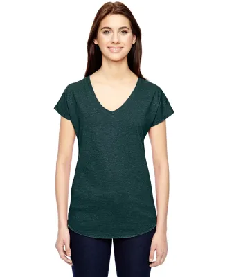 6750VL Anvil - Ladies' Triblend V-Neck T-Shirt  in Hth dark green