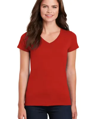 5V00L Gildan Heavy Cotton™ Ladies' V-Neck T-Shir in Red