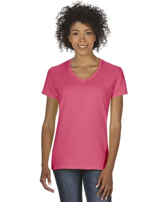 5V00L Gildan Heavy Cotton™ Ladies' V-Neck T-Shir in Coral silk