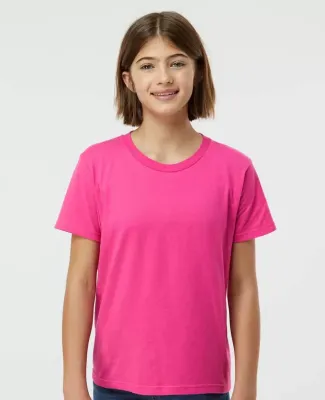 0235TC Tultex Youth Fine Jersey Tee in Fuchsia