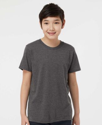 0235TC Tultex Youth Fine Jersey Tee in Heather charcoal