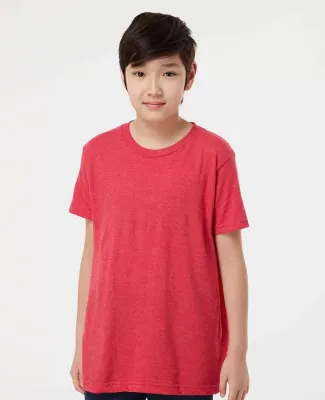 0235TC Tultex Youth Fine Jersey Tee in Heather red